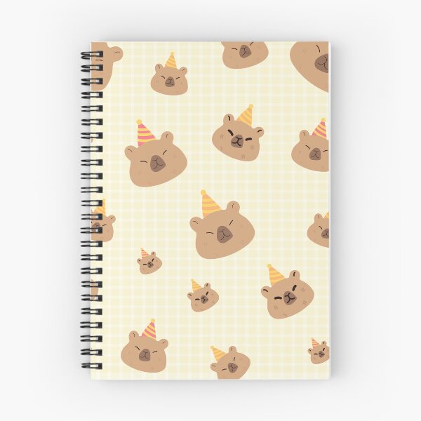 Item preview, Pattern of cute birthday capybaras designed and sold by lessadesign.