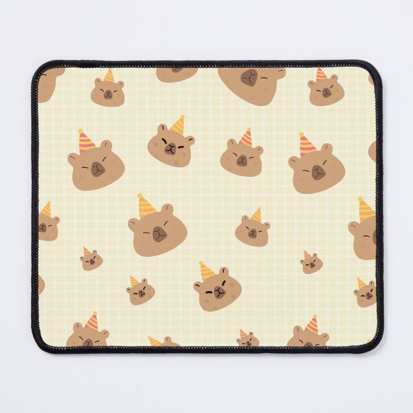 Item preview, Pattern of cute birthday capybaras designed and sold by lessadesign.