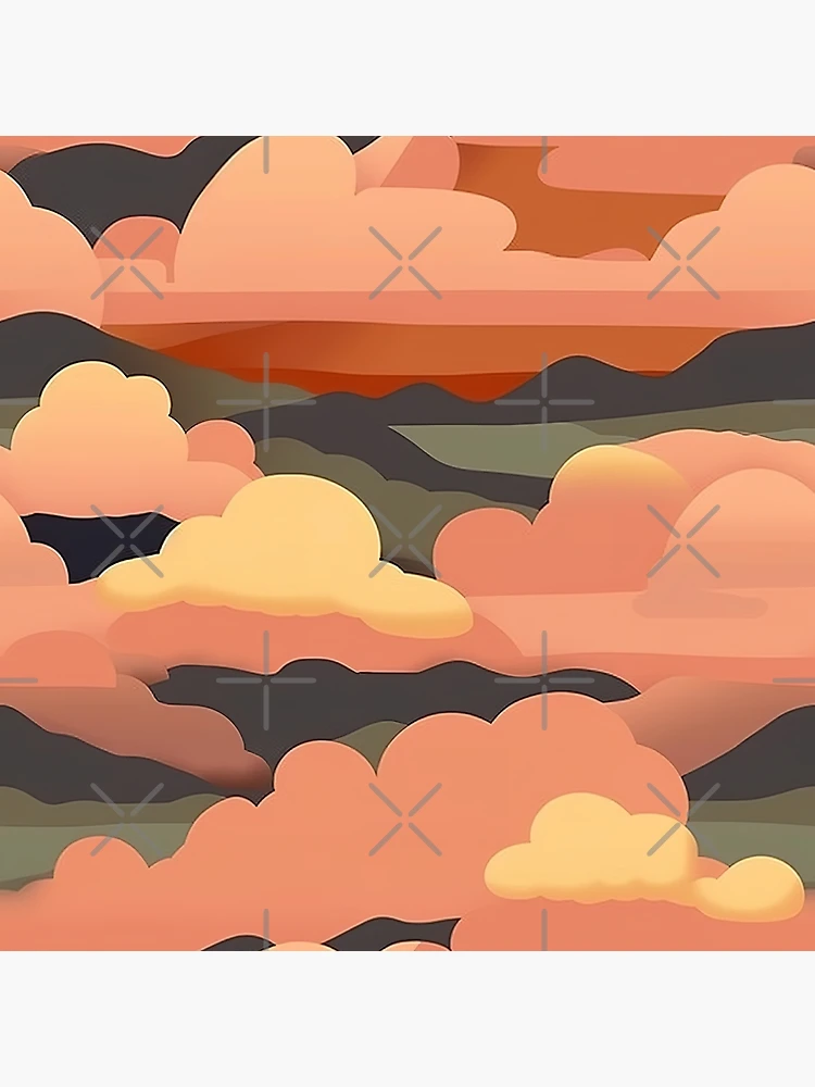 Thumbnail 3 of 3, Poster, Abstract Orange Sunrise Pattern designed and sold by bubblegoth.