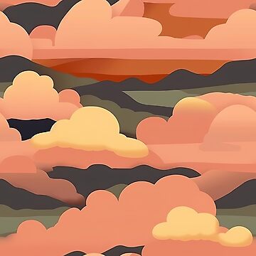 Artwork thumbnail, Abstract Orange Sunrise Pattern by bubblegoth