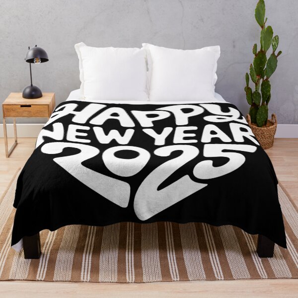 Item preview, Happy New Year 2025 Heart Shape - Retro Style Design designed and sold by GDCdesigns.