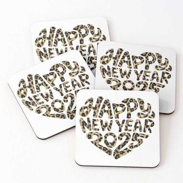 Item preview, Happy New Year 2025 Leopard Print Heart - Retro Style Design designed and sold by GDCdesigns.