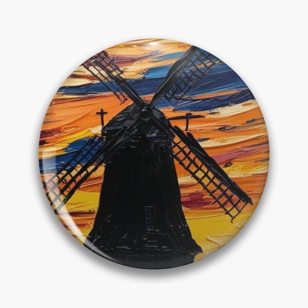 Item preview, A windmill standing tall under a glowing sunset designed and sold by EtCreative.