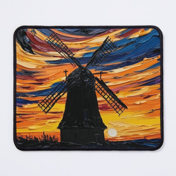 Item preview, A windmill standing tall under a glowing sunset designed and sold by EtCreative.