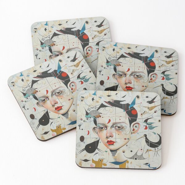 Item preview, Abstract Portrait with Birds designed and sold by nshaltiel.