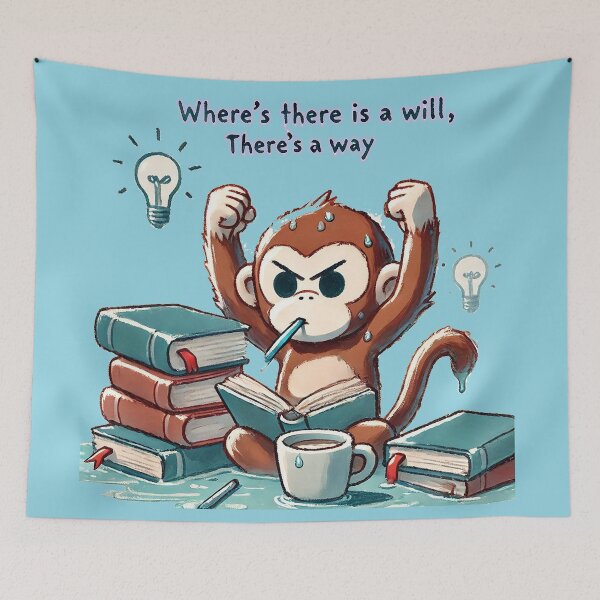 Item preview, Finals exam Smart Monkey " Where's There is a will There's a way" designed and sold by Nanthanon.