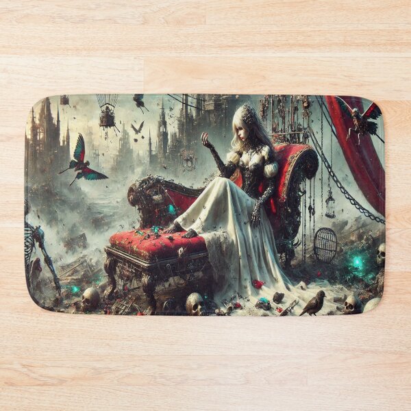 Item preview, AI generated dystopian princess lounging on a chaise designed and sold by AI-this-is-AI.