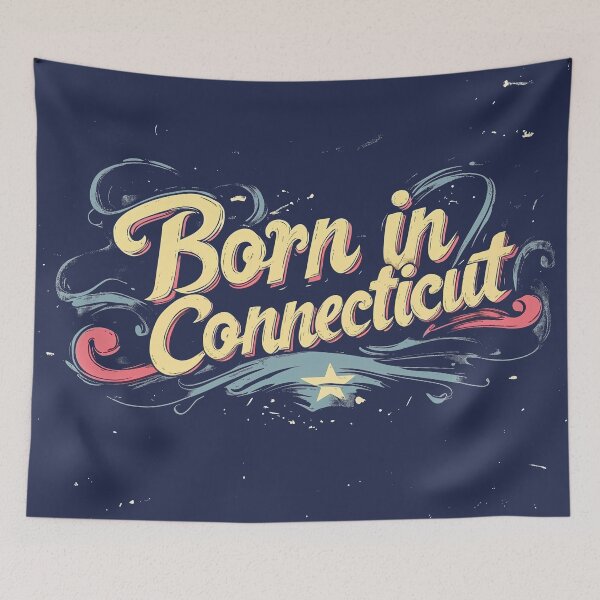 Item preview, Born in Connecticut Retro Americana  designed and sold by OriginalBeerCat.