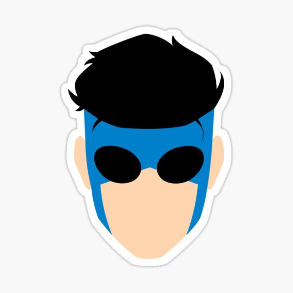 Item preview, Black & Blue Invincible Face Sticker designed and sold by ampleadams.