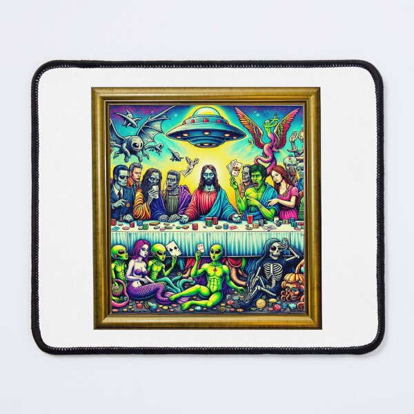 Item preview, Drones, UAPs, Zombie Jesus, and the Elite's Last Supper designed and sold by LivingRoomZoo.