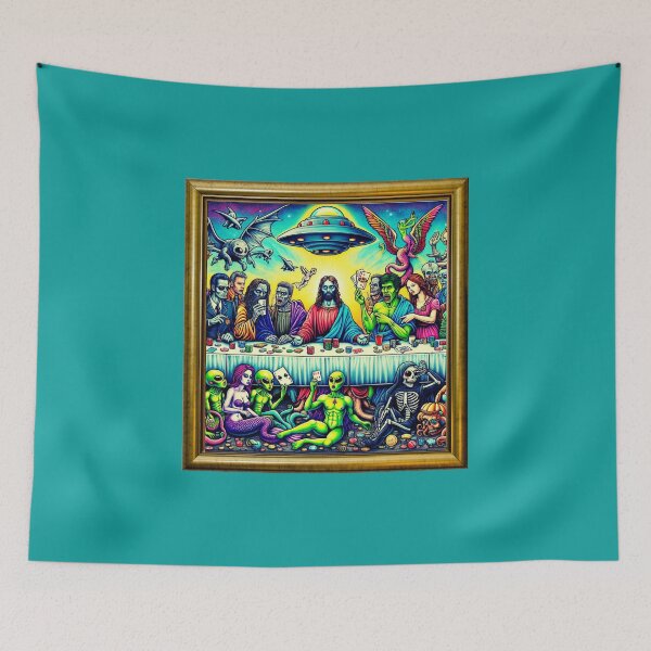 Item preview, Drones, UAPs, Zombie Jesus, and the Elite's Last Supper designed and sold by LivingRoomZoo.