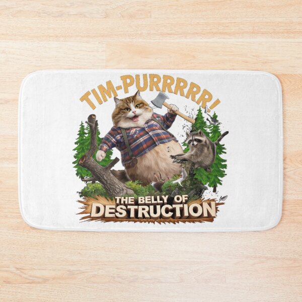 Item preview, Belly of Destruction Lumberjack Cat designed and sold by ChonkingHazard.