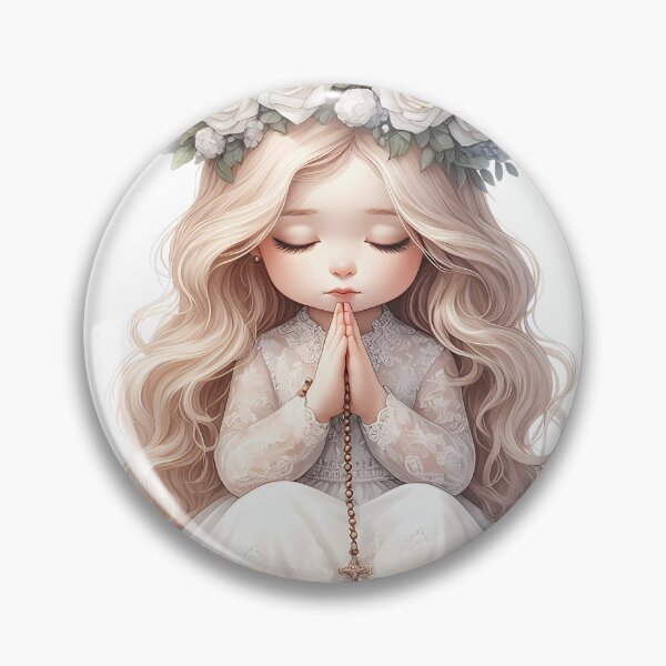 Item preview, A0606 Praying Blossom Child – Serene and Heartfelt Illustration, Inspirational Artwork, Perfect Decor and Gift for All Ages designed and sold by angieart68.