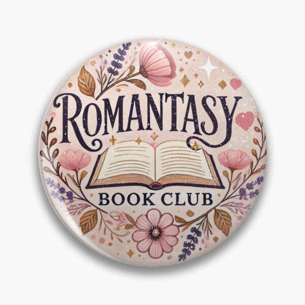 Artikelvorschau, Romantasy Buchclub Aufkleber und Pin | Floral Fantasy Reader Design entworfen und verkauft von MindFulStudios.