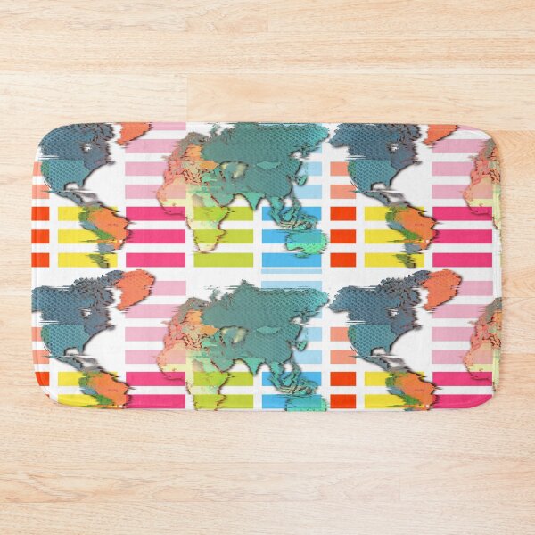 Item preview, Colorful World Map – Abstract Global Art Print designed and sold by TriForceDesign.