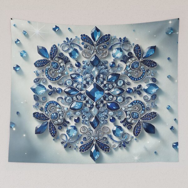 Item preview, a pattern of blue sparkling stars designed and sold by bernhagen.