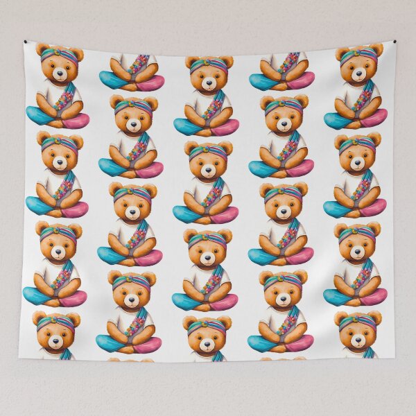 Item preview, Watercolor Teddy Bear in Lotus Pose for Yoga and Meditation designed and sold by Fredster1966.
