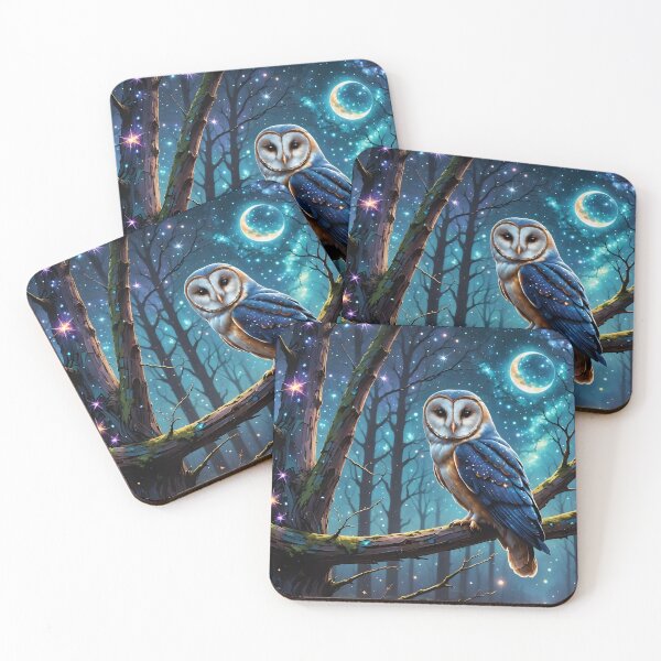 Item preview, Indigo Owl in the Enchanted Forest designed and sold by ACuriousshoppe.