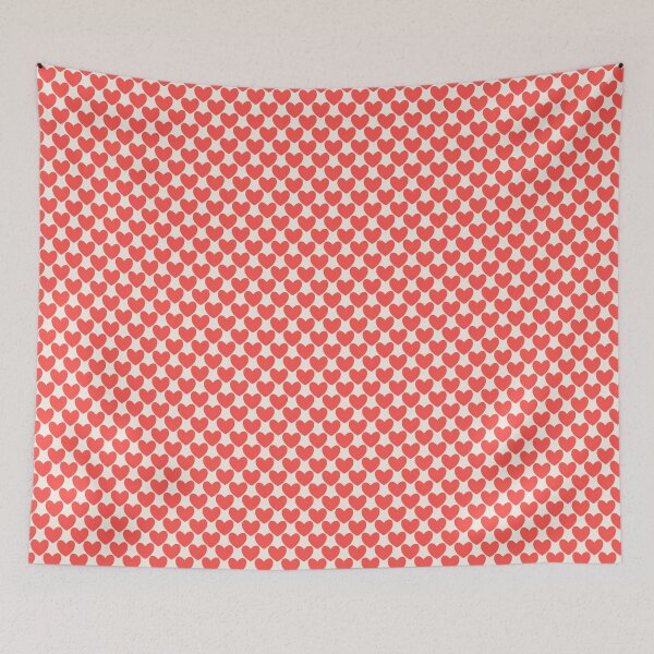 Item preview, Hand drawn red hearts on cream designed and sold by PrettywithColor.