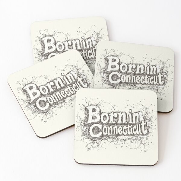 Item preview, Born in Connecticut Elegantly Retro Typography designed and sold by OriginalBeerCat.