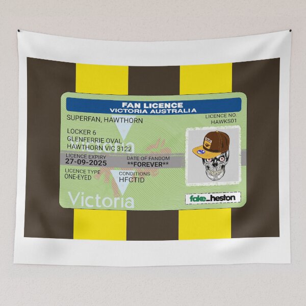 Item preview, Hawthorn Superfan designed and sold by Fake Heston’s Scribble Emporium.