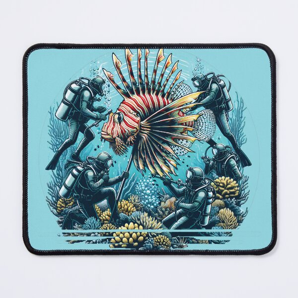 Item preview, Divers Remove Invasive Lionfish Threat designed and sold by EcoArtShop.