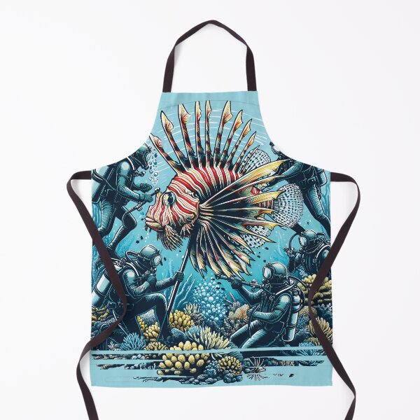 Item preview, Divers Remove Invasive Lionfish Threat designed and sold by EcoArtShop.