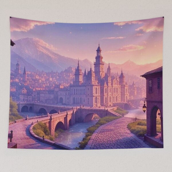 Item preview, Mountain Cityscape designed and sold by NightsageArt.