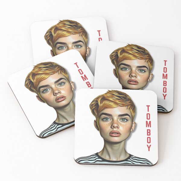 Item preview, Retro Tomboy Pin-Up Girl Pop Art, Clear Red - Bold Blonde Beauty - Green Eyed Girl for Apparel, Wall Decor, Totes, Mugs, Stickers, and More. designed and sold by MerchMaid1981.