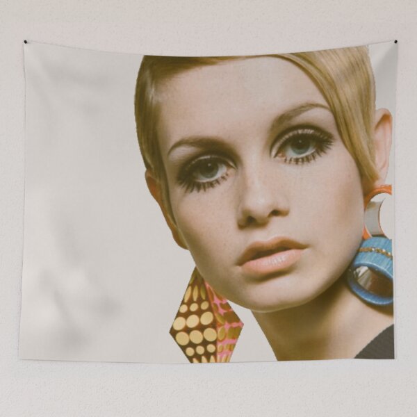 Item preview, vintage reworked TWIGGY sixties fashion mdel retro vibe print designed and sold by mystic lady vintage art and fashion designs.