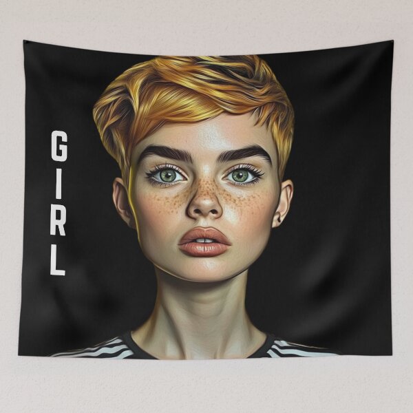 Item preview, Retro Tomboy GIRL Pin-Up Girl Pop Art, Clear White - Bold Blonde Beauty - Green Eyed Girl for Apparel, Wall Decor, Totes, Mugs, Stickers, and More. designed and sold by MerchMaid1981.