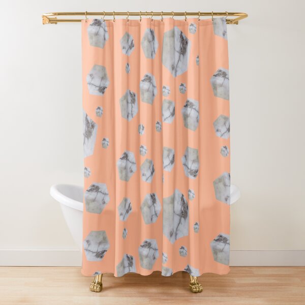 Hexagonal Howlite Shower Curtain