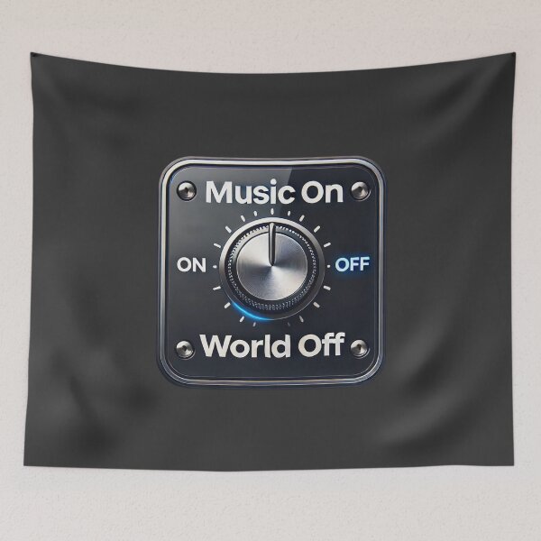 Item preview, Music On, World Off - Minimalist Design designed and sold by Aredbox.