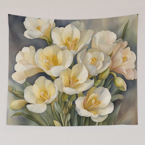Item preview, Freesias Vintage Watercolour designed and sold by SerenebySL.