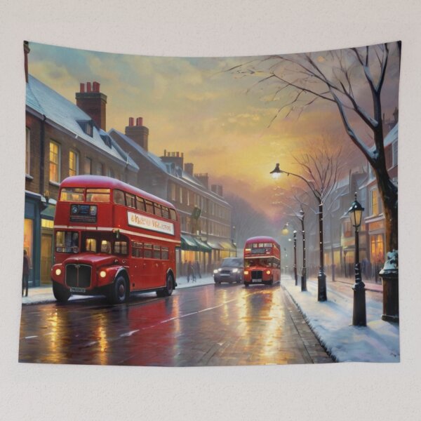 Item preview, Snowy Charm on a London Street designed and sold by BlareBlare.