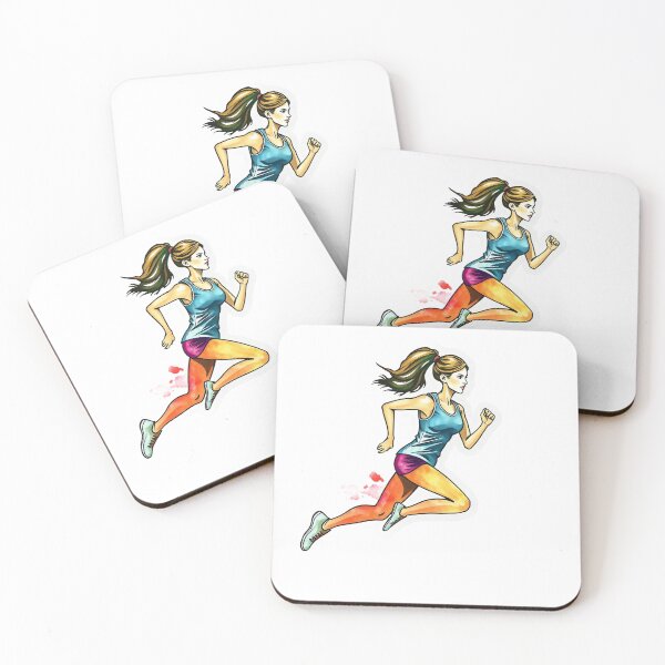 Item preview, Dynamic Female Runner Illustration designed and sold by Mido-artister.
