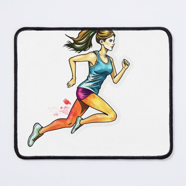 Item preview, Dynamic Female Runner Illustration designed and sold by Mido-artister.
