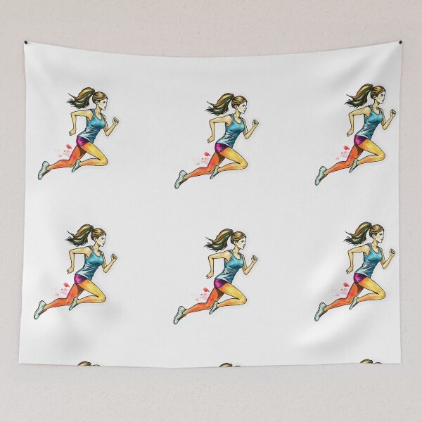 Item preview, Dynamic Female Runner Illustration designed and sold by Mido-artister.