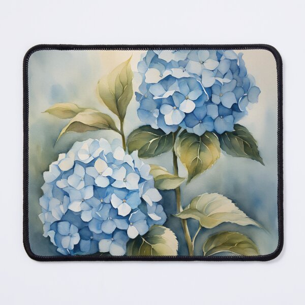 Item preview, Blue Hydrangea watercolour blue background designed and sold by SerenebySL.