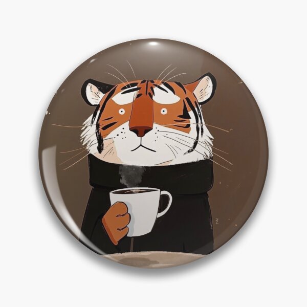 Item preview, Tiger having coffee break, drinking-sipping coffee designed and sold by 516 Studio.