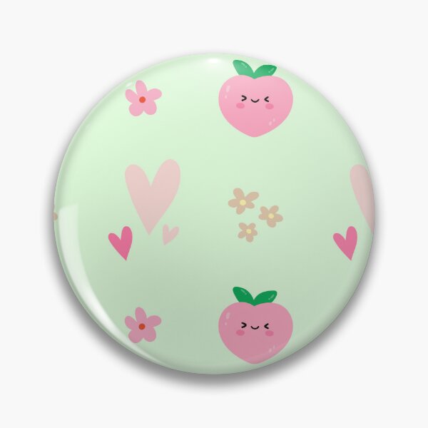 Item preview, cute peach pink heart in green  designed and sold by HoneyBlizz.