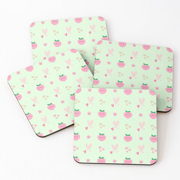 Item preview, cute peach pink heart in green  designed and sold by HoneyBlizz.