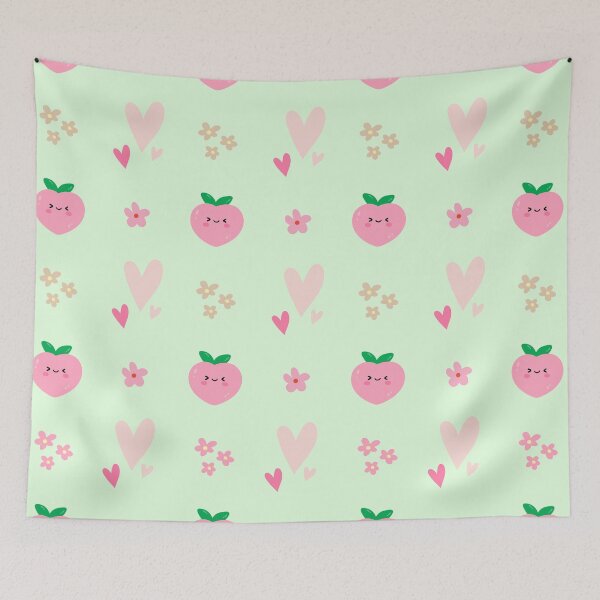 Item preview, cute peach pink heart in green  designed and sold by HoneyBlizz.