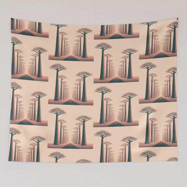 Item preview, Avenue of the Baobabs Minimalism Art Style designed and sold by artofuniverse.