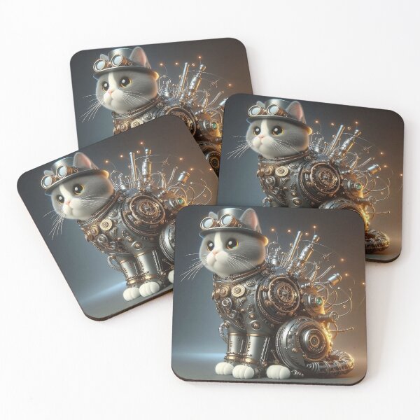 Item preview, Steampunk Cat Gears Cogs clockwork, Clock, Kitty Vintage Antique Mechanical Engineer designed and sold by TheTimeTaxi.