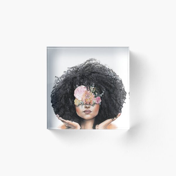 Fro and Flowers Acrylic Block