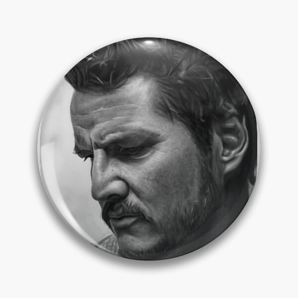 Item preview, Black and white painting of Pedro Pascal designed and sold by GessleinGraphic.