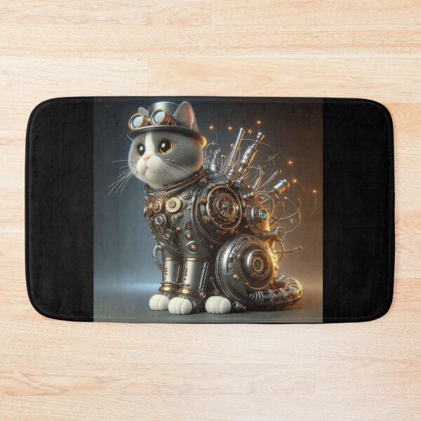 Item preview, Steampunk Cat Gears Cogs clockwork, Clock, Kitty Vintage Antique Mechanical Engineer designed and sold by TheTimeTaxi.