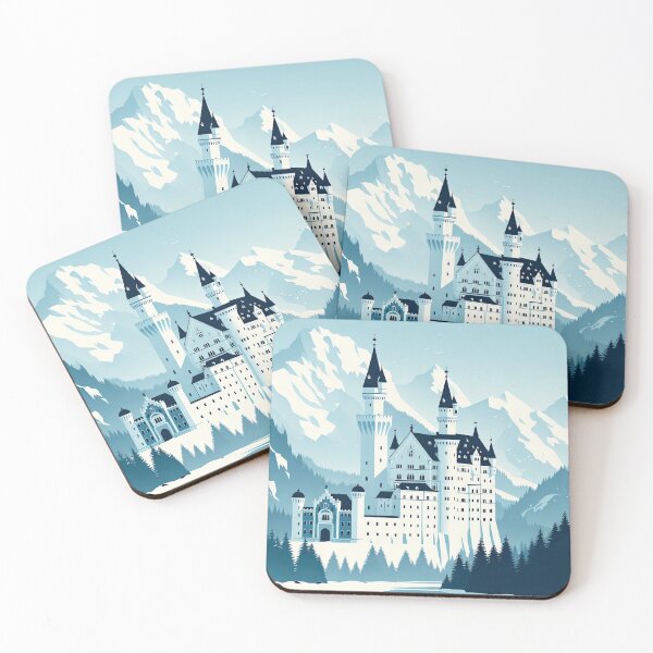 Item preview, Neuschwanstein Castle Minimalism Art Style designed and sold by artofuniverse.