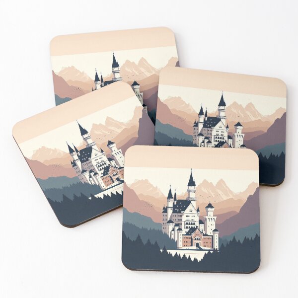 Item preview, Neuschwanstein Castle Minimalism Art Style designed and sold by artofuniverse.